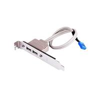 JSGHGDF Soporte de tamaño completo para placa base de 9 pines a 2 puertos USB 2.0 hembra, panel trasero, conector de cabecera, longitud del adaptador