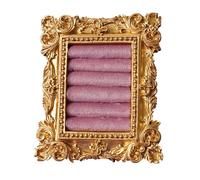 JSGHGDF Soporte para anillos de tipo antiguo con base de franela suave, compacto para exhibición de joyas y regalo de marco de fotos, plato de anillos
