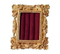JSGHGDF Soporte para anillos de tipo antiguo con base de franela suave, compacto para exhibición de joyas y regalo de marco de fotos, plato de anillos