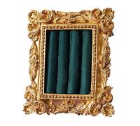 JSGHGDF Soporte para anillos de tipo antiguo con base de franela suave, compacto para exhibición de joyas y regalo de marco de fotos, plato de anillos