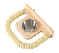 JSGHGDF Soporte para pájaros con cuencos de alimentación, duradero, loros de madera, escalada, gimnasio, para jugar, descansar, ejercicio, jaula, accesorio, loros, percas de juguete con cuerda de