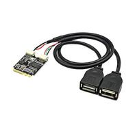 JSGHGDF Tarjeta adaptadora de llave WiFi A a USB para placa base de laptop a tarjeta de expansión USB 2.0 doble