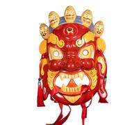 JSGHGDF Tradición Cultural Tibetano Ritual Teatro Facial Cómodo Tibetano Arte Ritual Decoración del Hogar Fotografía Coleccionistas e Intérpretes, rosso, Talla única