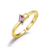 JSJOY Anillos de piedra natal para mujer, delicado anillo azul esmeralda, regalos de cumpleaños para mamá, sus piedras preciosas, anillo de circonita cúbica para adolescentes, anillos de oro que no se