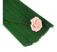 JSKWIKE 100 Alambre de Tallo Floral Wire Verde Floristas Alambres de Calibre Oscuro para Flores Alambre Floral Premium Manualidades Arreglos Florales De Floristería Flore Artificiale