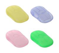 JSKWIKE 4 cajas Hojas de jabón, de viaje, portátiles con caja de plástico, papel de jabón mini de viaje, portátil, escamas de jabón, desechables