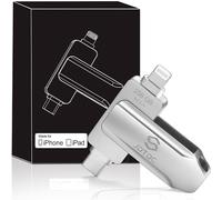 JSL JDTDC Memoria USB para iPhone con certificación MFi de 256 GB de almacenamiento de fotos, unidad flash externa dual conector Lightning y USB-C, palillo de pulgar para iPhone, iPad y Android