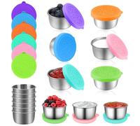 Jsleid 6 Piezas 40ml Contenedor de Salsa de Ensalada, Recipientes Pequeño Para Salsas, Recipiente Salsas Con Tapa de Silicona, Para Llevar Para Salsas, Aliños, Ensaladas