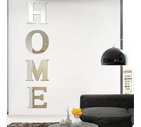 Jsleid Pegatinas Espejo Acrílico con Letras, DIY Pegatina Espejo Pared, Decoracion Hogar para Casa Dormitorio Salón Decoración (Home Plata)