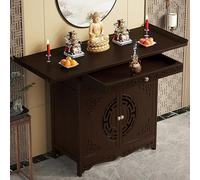 JSLJDM Mesa de Altar con Almacenamiento,Altar de Madera para el hogar, Mesa Budista con cajón para Uso doméstico, nicho de Buda Chino, para Incienso,ofrendas y oración Walnut Color 66x40x100cm