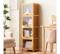 JSLJJBD Estanteria Libros Armario de Bambú Estanterias Almacenaje Madera Mueble Organizador Vitrina para Libros para Oficinas Estudios y Salones Natural Wood Color 40cm B-4th Layer