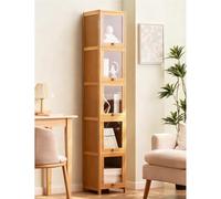 JSLJJBD Estanteria Libros Armario de Bambú Estanterias Almacenaje Madera Mueble Organizador Vitrina para Libros para Oficinas Estudios y Salones Natural Wood Color 40cm A-5th Layer