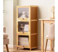 JSLJJBD Estanteria Libros Armario de Bambú Estanterias Almacenaje Madera Mueble Organizador Vitrina para Libros para Oficinas Estudios y Salones Natural Wood Color 40cm B-3rd Layer