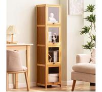 JSLJJBD Estanteria Libros Armario de Bambú Estanterias Almacenaje Madera Mueble Organizador Vitrina para Libros para Oficinas Estudios y Salones Natural Wood Color 40cm A-4th Layer