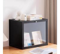 JSLJJBD Estantería Libros Estantería de Bambú Vitrina Moderna y Minimalista con Tapa Abatible Mesita de Noche Diseño Modular Biblioteca para Oficina, Estudio o salón Black A-Large