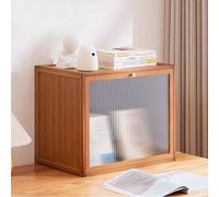JSLJJBD Estantería Libros Estantería de Bambú Vitrina Moderna y Minimalista con Tapa Abatible Mesita de Noche Diseño Modular Biblioteca para Oficina, Estudio o salón Tea Brown B-Large