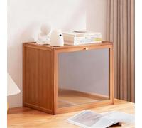 JSLJJBD Estantería Libros Estantería de Bambú Vitrina Moderna y Minimalista con Tapa Abatible Mesita de Noche Diseño Modular Biblioteca para Oficina, Estudio o salón Tea Brown A-Large