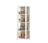 JSLJJBD Vitrina De Acrílico Vitrina Expositora para Colecciones Estanteria con Puertas Muebles De Salon Diseño De Puerta Doble, Transparente En Tres Lados, Gran Capacidad De Carga 42x33x130cm White