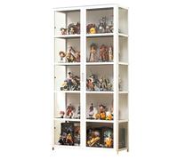 JSLJJBD Vitrina De Acrílico Vitrina Expositora para Colecciones Estanteria con Puertas Muebles De Salon Diseño De Puerta Doble, Transparente En Tres Lados, Gran Capacidad De Carga 82x33x161cm White