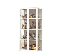JSLJJBD Vitrina De Acrílico Vitrina Expositora para Colecciones Estanteria con Puertas Muebles De Salon Diseño De Puerta Doble, Transparente En Tres Lados, Gran Capacidad De Carga 62x33x130cm White