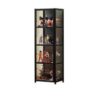 JSLJJBD Vitrina De Acrílico Vitrina Expositora para Colecciones Estanteria con Puertas Muebles De Salon Diseño De Puerta Doble, Transparente En Tres Lados, Gran Capacidad De Carga 42x33x130cm Black