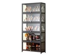 JSLJJBD Vitrina Expositora para Colecciones Estanteria con Puertas Muebles De Salon Diseño De Puerta De Gabinete Abatible, Transparente En Tres Lados, Multicapa, Gran Capacidad, Fácil De Cuidar