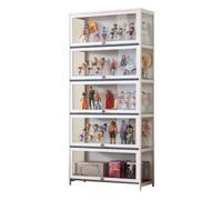 JSLJJBD Vitrina Expositora para Colecciones Estanteria con Puertas Muebles De Salon Diseño De Puerta De Gabinete Abatible, Transparente En Tres Lados, Multicapa, Gran Capacidad, Fácil De Cuidar