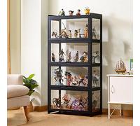JSLJJBD Vitrina, Vitrina Cristal, Vitrina Expositora para Colecciones,Transparente por Todos Lados, Gran Capacidad, Apto para Almacenamiento En El Hogar, Etc. 70×34×140cm Black
