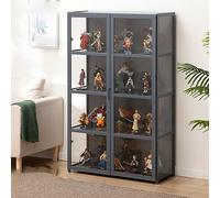 JSLJJBD Vitrina, Vitrina Cristal, Vitrina Expositora para Colecciones,Vitrina Transparente De Tres Lados, Diseño De Puerta De Lado A Lado, Gran Capacidad De Carga 82×33×130cm Darkgray