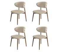 JSLXNDM Sillas Comedor Pack 4 Diseño ergonómico sillas Cocina Fabricada en Tela Transpirable de algodón y Lino sillas de Comedor Madera Ideal para Salas de Estar y comedores