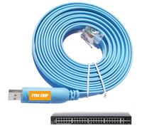 JSM FITNESS Cable de Consola USB a RJ45 3M con Chipset FTDI - Cable Profesional para Configuración Cisco, HP, Juniper y Fortigate - Compatible con Windows, Mac y Linux, Estudiantes CCNA
