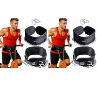 JSM FITNESS Cinturon Lastre Dominadas con Cadena Acero y 2 Mosquetones - Cinturón de Lastre Hombre | Faja Entrenamiento Calistenia, Musculación, CrossFit, Powerlifting Gimnasio Dip Belt