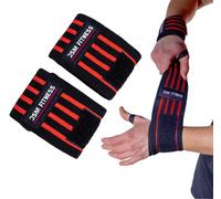 JSM FITNESS Muñequeras para Gym y Crossfit, Wrist Wraps, Muñequera para Levantamiento de Pesas, Muñequeras para Gimnasio con Bucle de Pulgar, Ajuste Total - Para Hombre y Mujer, 2 unidades