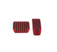 JSMGH Juego de 2 Almohadillas para Pedales de Coche, Cubiertas de Aluminio para Pedal de Acelerador, Extensores de Pedal de Freno Antideslizantes de Alto Rendimiento, para Model 3 y Model Y.,Red