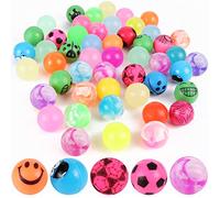 JSMTKJ 50 Piezas Pelotas Saltarinas Pelotas de Rebote de la Escuela Bolas Rebotando Llenadoras Bolsas de Fiesta Patrón Aleatorio Niños Colegio Piñata Cumpleaños Infantil Juguetes