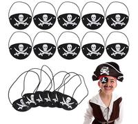 JSMTKJ Parches de Fieltro de Ojo Pirata 30 piezas Parches de un ojo, Parches de ojo de Capitán de Esqueleto Parche de Ojo Pirata para disfraz de Halloween