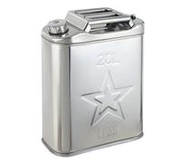 JSMY Garrafa bidon de Metal de 20 litros + Grifo para agua, ideal para agua, gasolina y qumicos, tambien como deposito para aire acondicionado, camping, furgoneta y camper