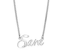JSNOM Cadena con nombre para mujer, plateada: cadena con colgante de nombre, cumpleaños, día de San Valentín, Navidad, regalos para novia, madre, hija, niña, mujer (Sara), Acero inoxidable