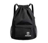 JSNOM Mochila Cuerdas Hombre Bolso Casual： Mochilas de Tela Cuerda Bolsa Gimnasio con Cordón Deporte Talega Saco Playa Para Viajes Deportiva Yoga Grande Gymsack Para Unisex Mujer (Negro)