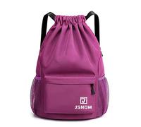 JSNOM Mochila Cuerdas Hombre Bolso Casual: Mochilas de Tela Cuerda Bolsa Gimnasio con Cordón Deporte Talega Saco Playa Para Viajes Deportiva Yoga Grande Gymsack Para Unisex Mujer (Púrpura)