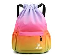JSNOM Mochila Cuerdas Hombre Bolso Casual: Mochilas de Tela Cuerda Bolsa Gimnasio con Cordón Deporte Talega Saco Playa Para Viajes Deportiva Yoga Grande Gymsack Para Unisex Mujer (Arco iris)