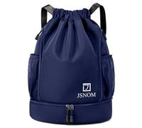 JSNOM Mochila Cuerdas Mujer Hombre: Mochilas Bolso Casual de Tela Cuerda Bolsa Gimnasio con Cordón Deporte Talega Saco Playa Para Viajes Deportiva Yoga Grande Gymsack Para Unisex Hombre (Azul)