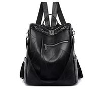 JSNOM Mochila Mujer Bolso Antirrobo: Mochilas Cuero Pequeño Elegante Impermeable Daypack para Universidad Deportiva Escuela Deporte Casual (Negro)