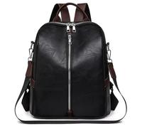 JSNOM Mochila Mujer Bolso Antirrobo: Mochilas Elegante Cuero Pequeña Impermeable Daypack para Deportiva Escuela Universidad Escuela Compras Trabajo Deporte Casual (Negro) (Negro)