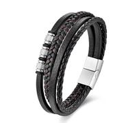 JSNOM Pulsera de piel para hombre Regalos: cuero trenzado Navidad, Día del Padre, Día de San Valentín, regalo de cumpleaños, regalo de amor, joyas para novio, marido, hombres, 8.3inch, Cuero, No es