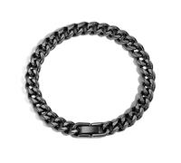JSNOM Pulsera para hombre de acero inoxidable Regalos: pulseras cadena de cuba negra y dorada, Navidad, Día del Padre, Día de San Valentín, regalo de cumpleaños, regalo de amor, joyas para novio