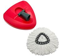 JSNOOKN Juego de recambio de base de mopa giratoria y cabezal de fregona de microfibra para limpieza de suelos Easywring, cabezal de repuesto de carcasa de plástico, carcasa de plástico giratorio