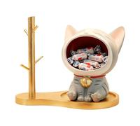 Jsnwernb Bandeja para Llaves De Entrada,Estatuilla De Gato Decorativa Escultura para Escritorio | Recipiente para Objetos Pequeños,Organizador para Estantería Vitrina En Sala Dormitorio Y Recepción