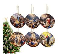 Jsnwernb de Navidad cristianos | Colgantes de madera de Navidad, decoración de la iglesia de Jesús para el hogar, sala de estar, dormitorio, escuela, ventana, pared, árbol, boda, coche, espejo