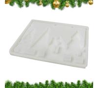 Jsnwernb Molde de árbol de Navidad, molde de resina epoxi para manualidades | Moldes de letrero ligero de silicona para cemento yeso arte maestro decorador del hogar creativo estudiante fiesta